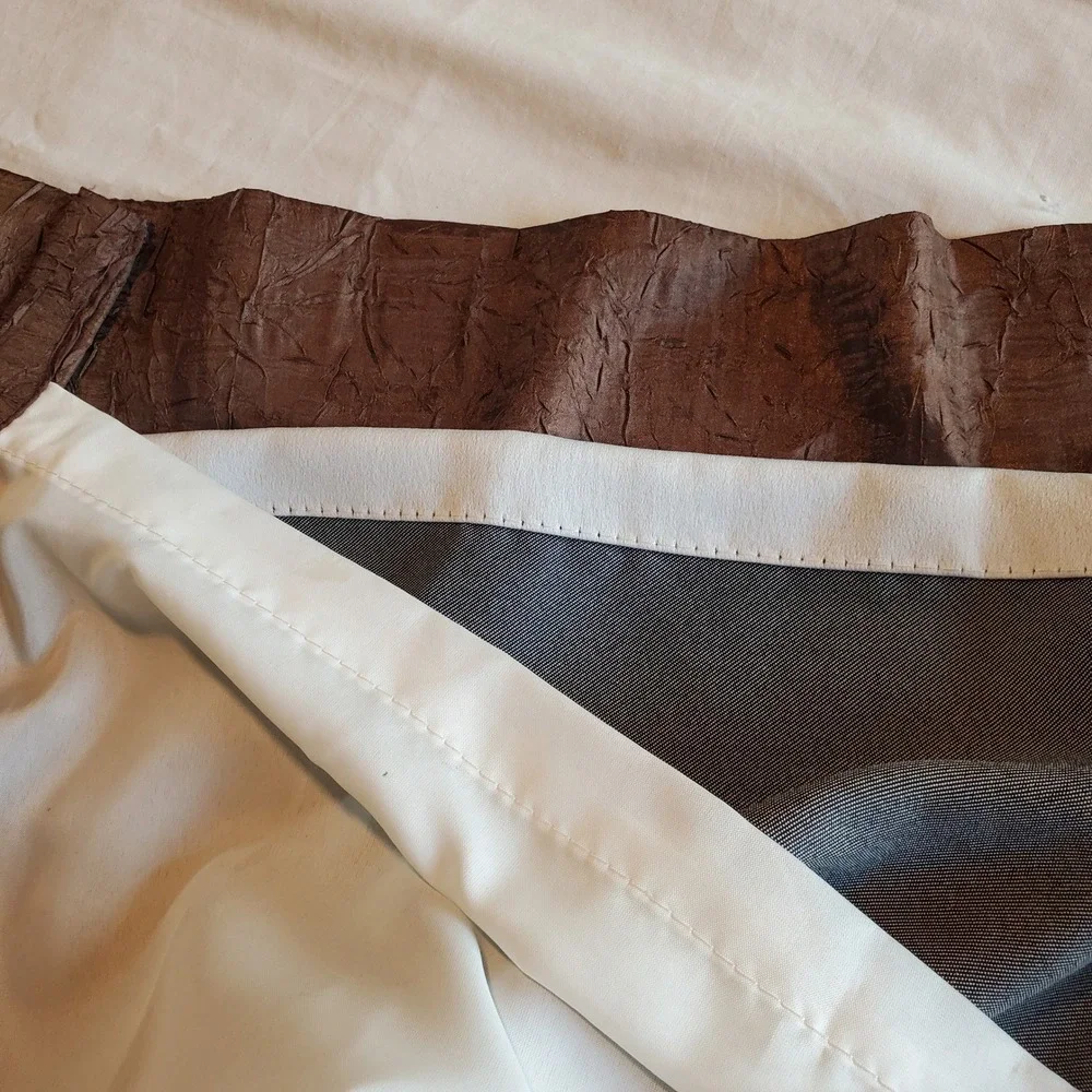 Set of 2 Chocolate Brown Crushed Textured Lined Window Curtain Panels 48x63